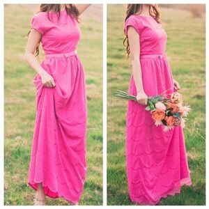 Shabby Apple Alice Dress hot Pink Lace Maxi Size 10 NWT $110 valentine